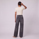 Enid baggy jeans in washed black, back view on model