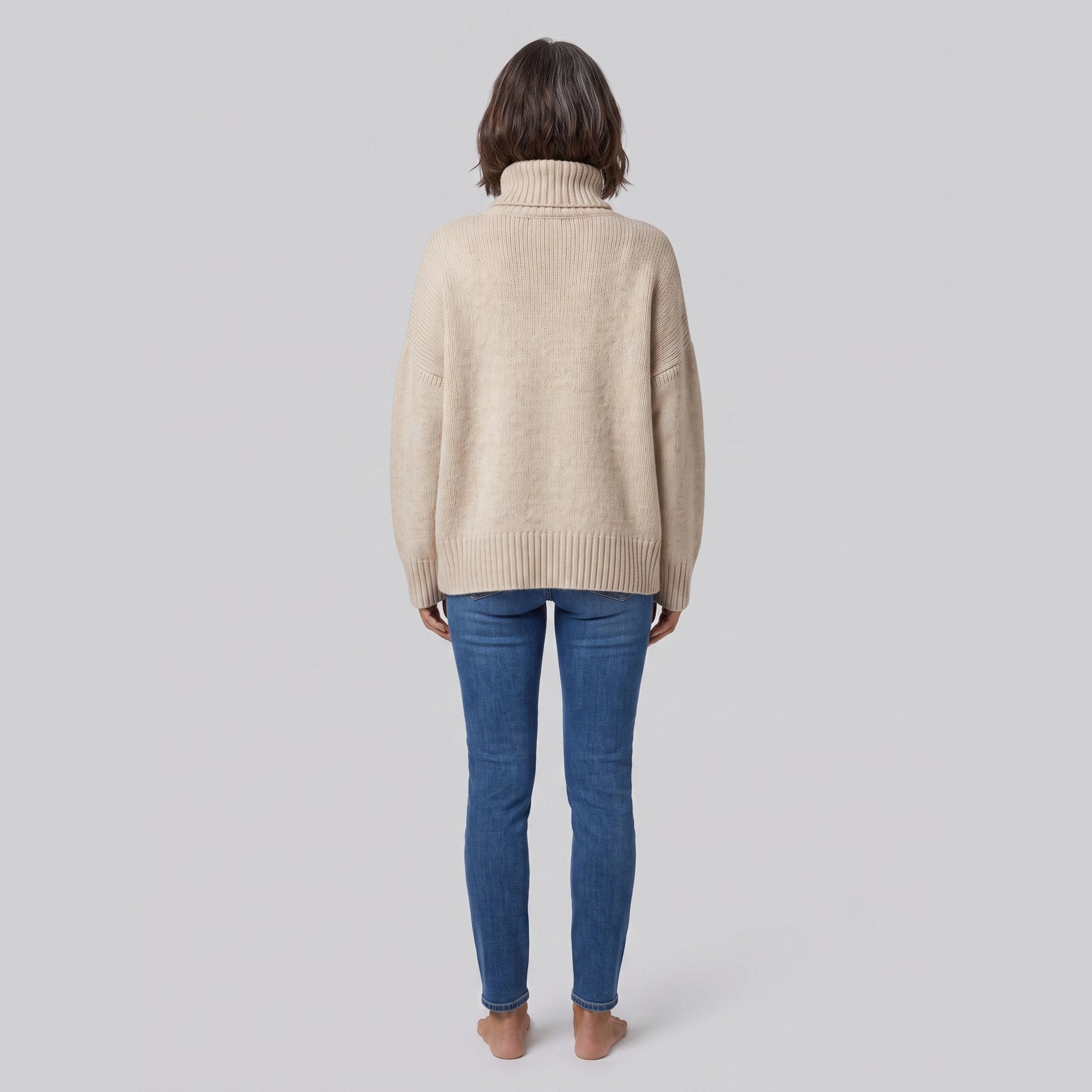 Longline turtleneck jumper with a relaxed fit, view 4