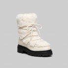 Insulated lace-up winter boots with a faux fur cuff and non-slip sole, view 2