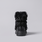 Insulated lace-up winter boots with a faux fur cuff and non-slip sole, view 4