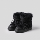Insulated lace-up winter boots with a faux fur cuff and non-slip sole, view 5