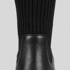 Vegan leather boots with a ribbed shaft, view 5
