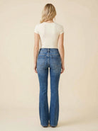 Slim-fit flared jeans in a cotton blend, view 4