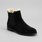 Ankle boots with a round toe and low heel in a suede-touch finish, view 4
