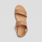 Almond-tone flatform sandal with an easy buckle closure, view 3