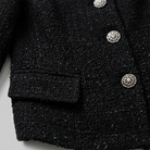 Tweed jacket and tulle midi skirt in black and grey, view 6