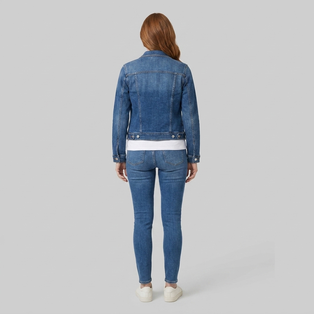 Classic denim jacket with a slim silhouette, view 4