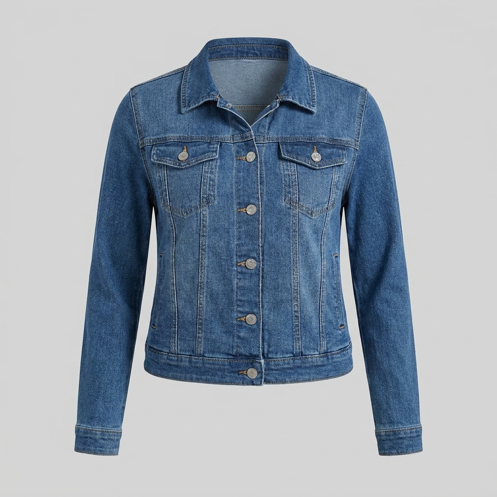 Denim jacket with long sleeves, view 5