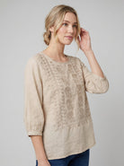 Embroidered relaxed blouse, view 2