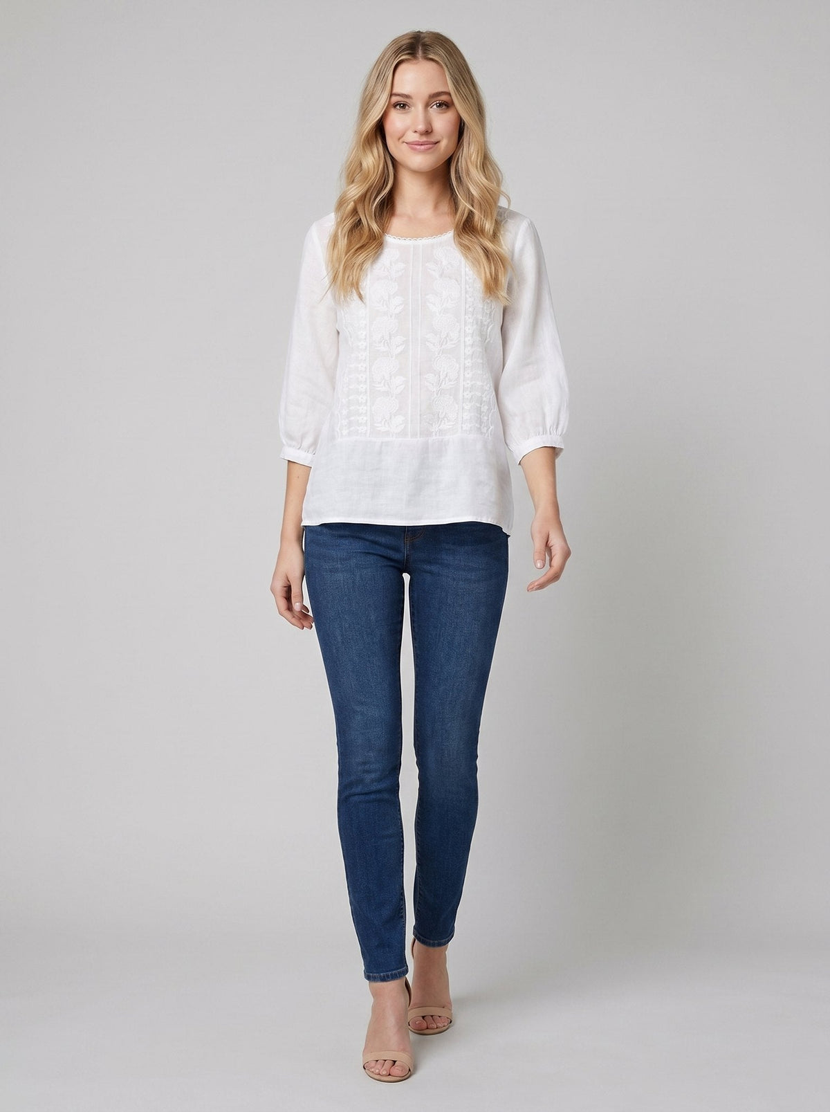 Embroidered relaxed blouse, view 5