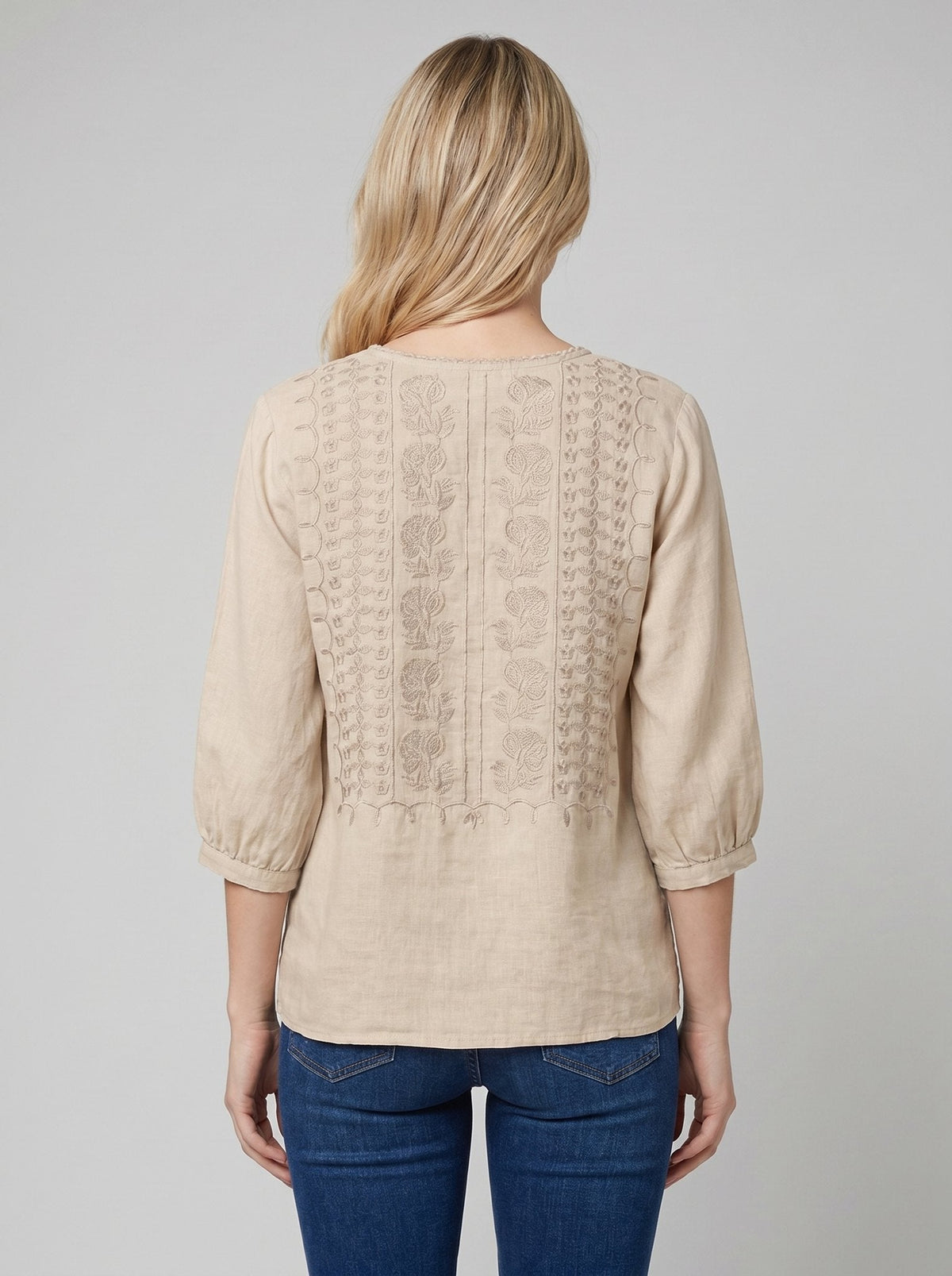 Embroidered relaxed blouse, view 6