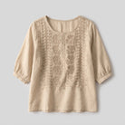 Embroidered relaxed blouse, view 7
