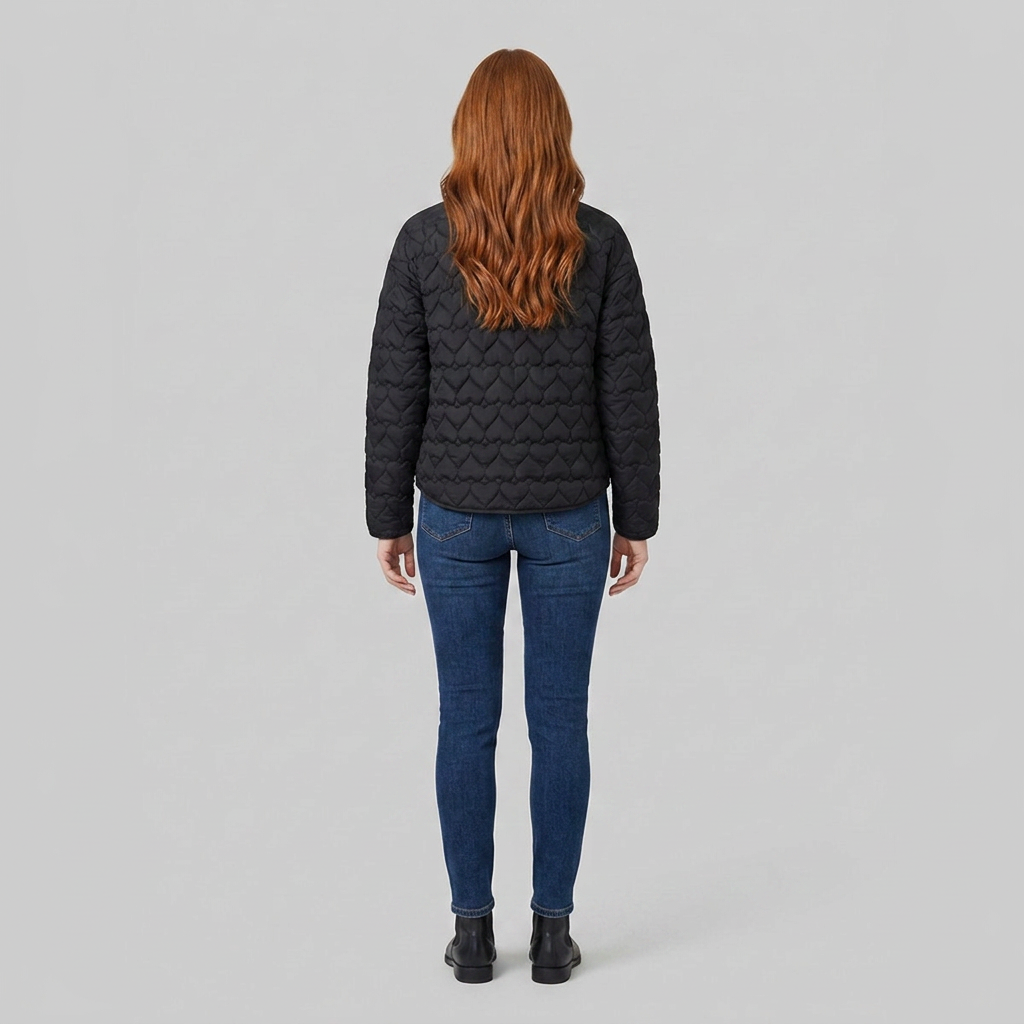 Lightweight quilted jacket with press stud closure, view 4