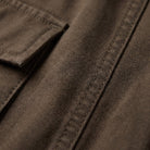 Inara cargo trousers fabric detail, cotton twill weave and pocket flap close-up