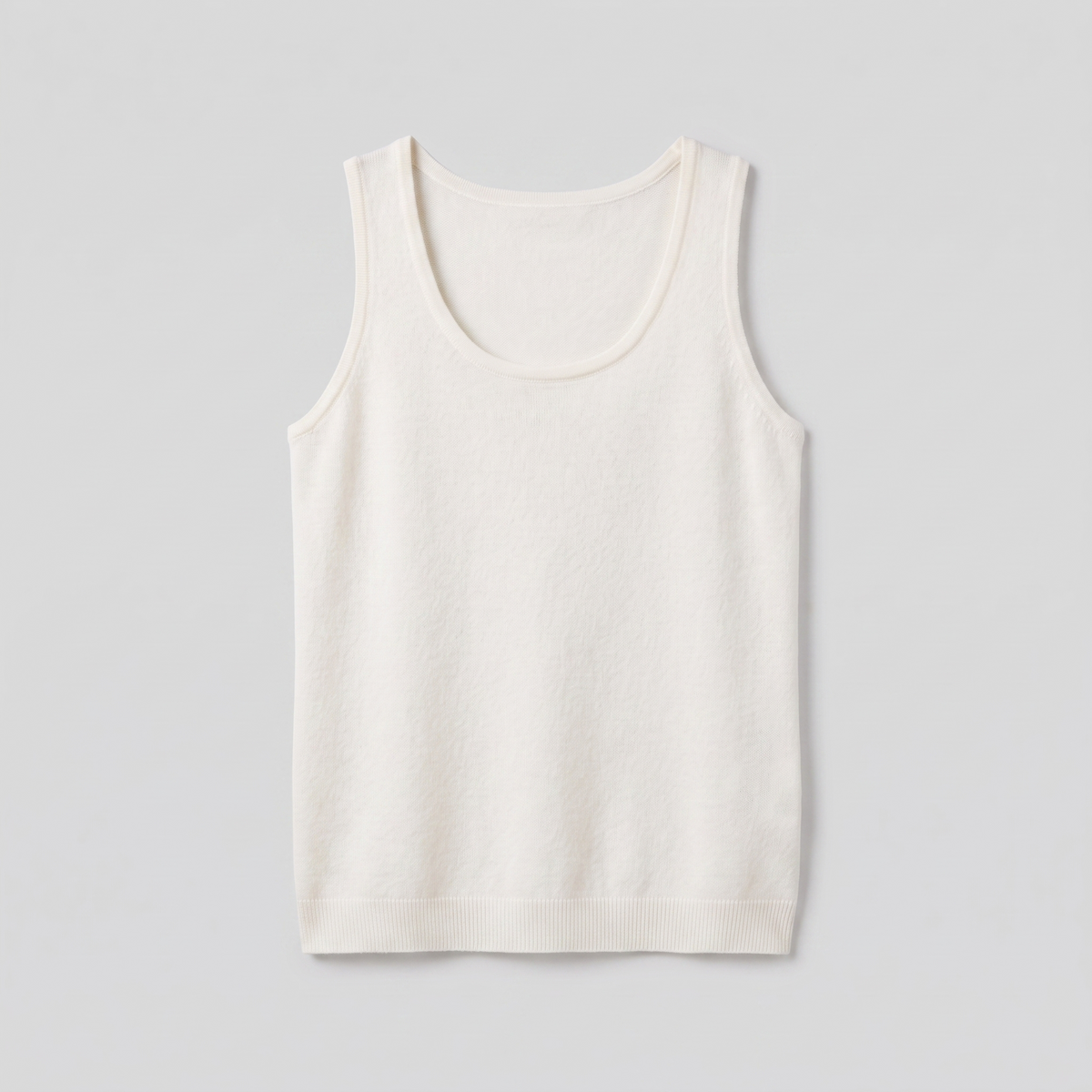 White knit vest in a cashmere blend, flat lay