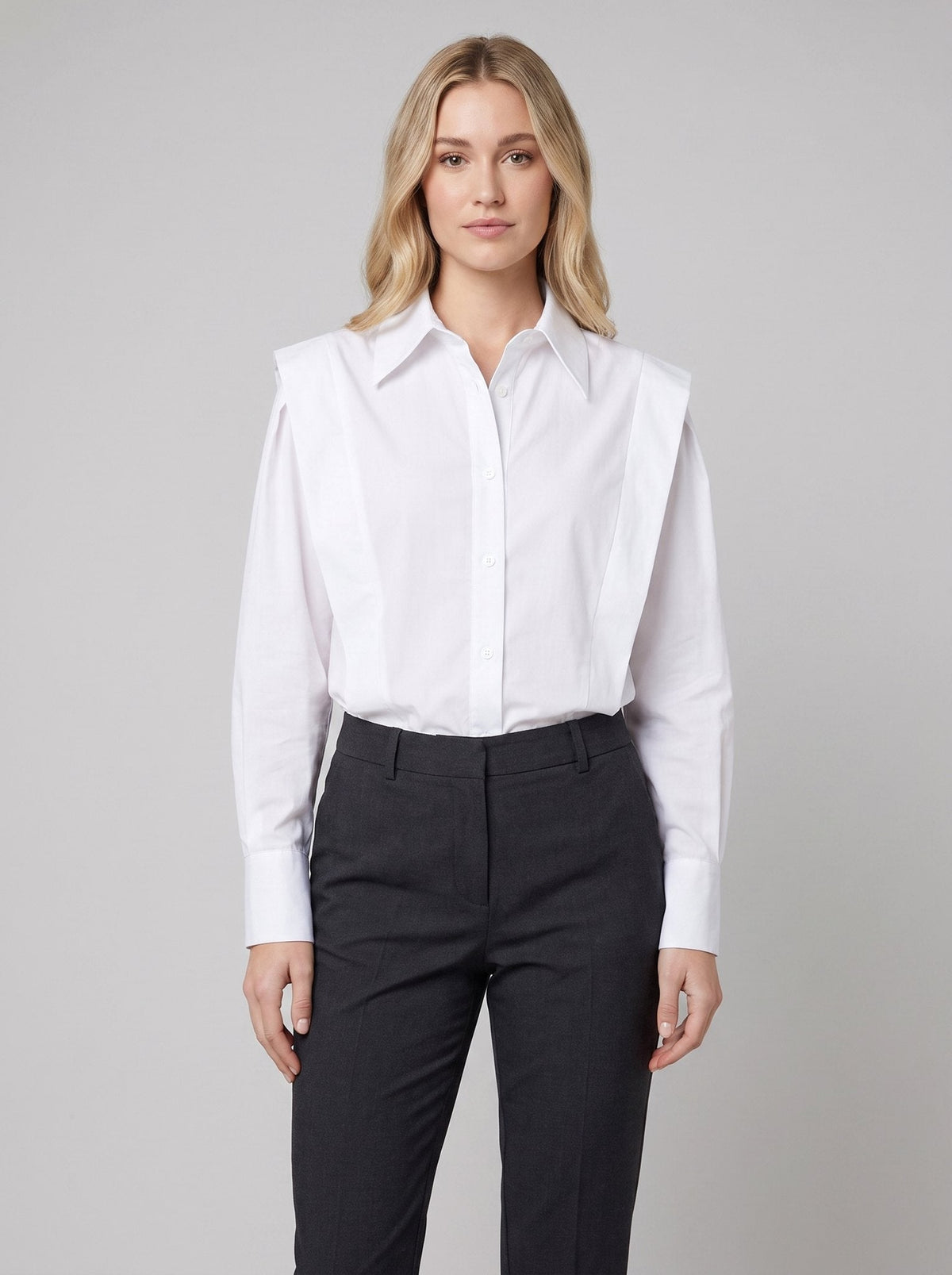 Cotton blouse with puff sleeves, view 1
