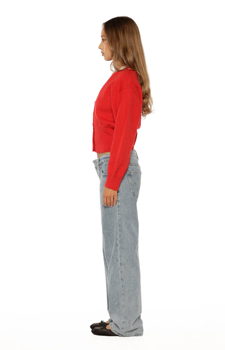 Knit cardigan with a button front, view 8