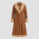 Brown trench coat in faux suede, view 5