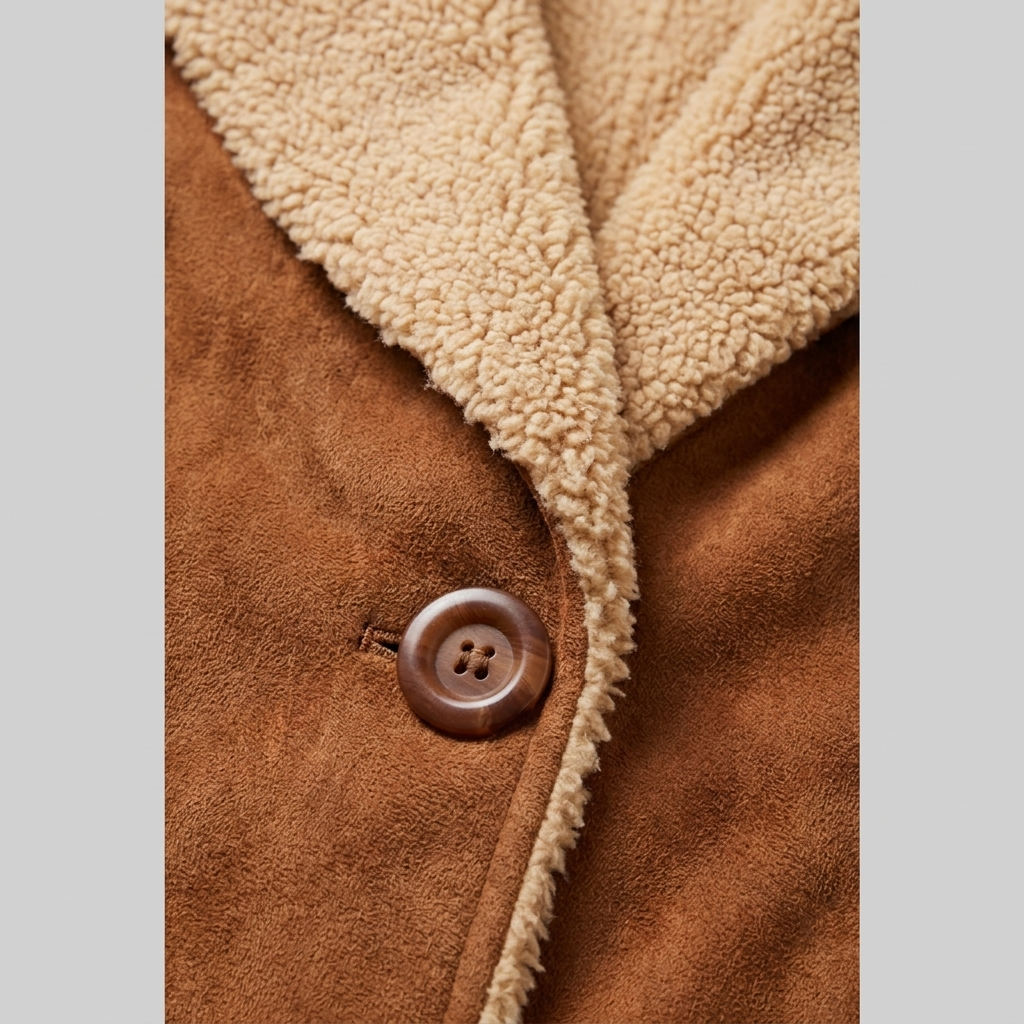 Full-length trench coat with faux fur lining, view 6