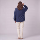 Kaia oversized sweatshirt in navy, back view