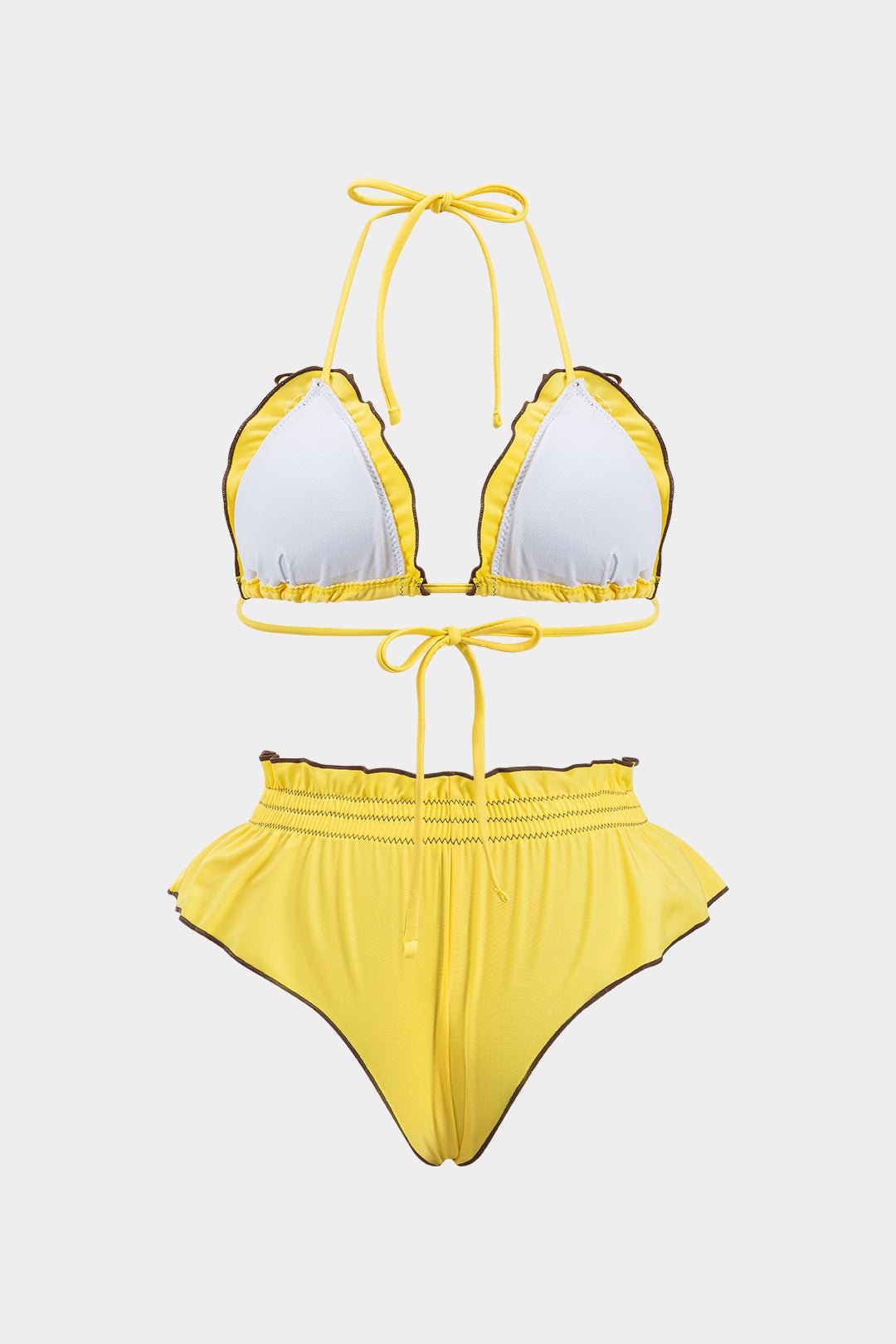 Slim fit ruched bikini set, view 3