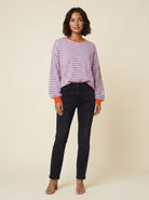 Oversized striped jumper with contrast trims, view 5