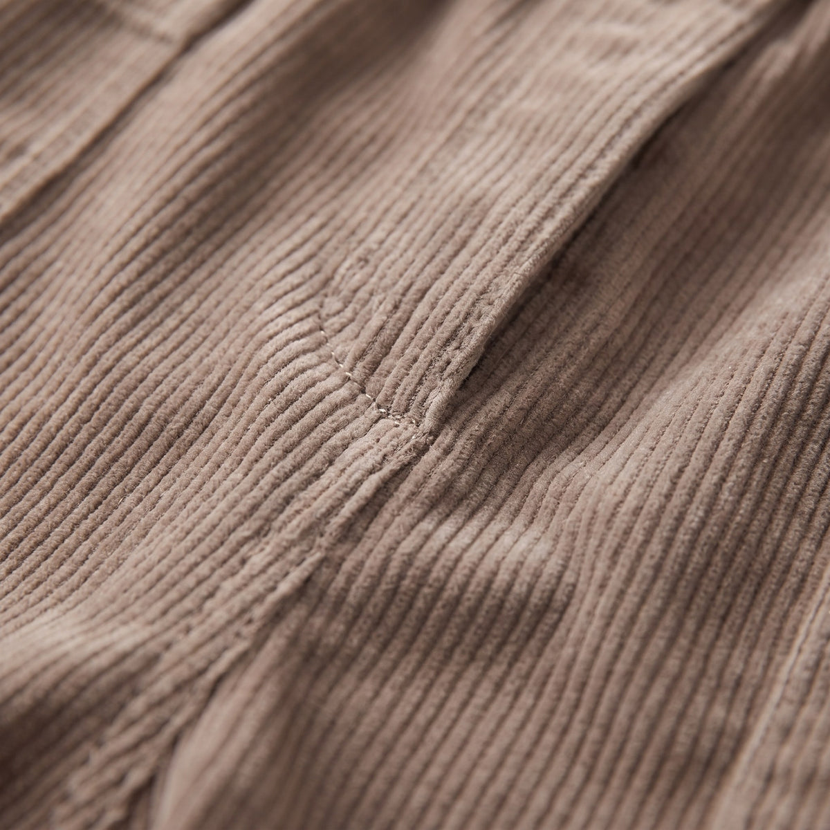 Kerensa barrel leg trousers fabric detail, fine-wale corduroy close-up in khaki taupe