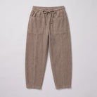 Kerensa barrel leg corduroy trousers flat lay, full garment on light grey