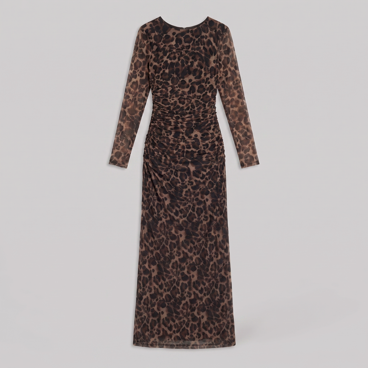 Leopard print gown shown without a model, view 5