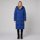 Wind-resistant long puffer coat with a hood, view 7