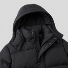 Long puffer coat with a hood, view 9