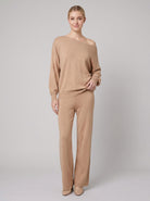 Knit loungewear set with an off-shoulder top, view 3