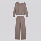 Knit loungewear set with an off-shoulder top, view 5