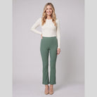 Cropped kick flare trousers in ribbed stretch knit, view 1