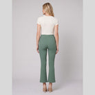 High-rise waistband on ribbed stretch knit trousers, view 4