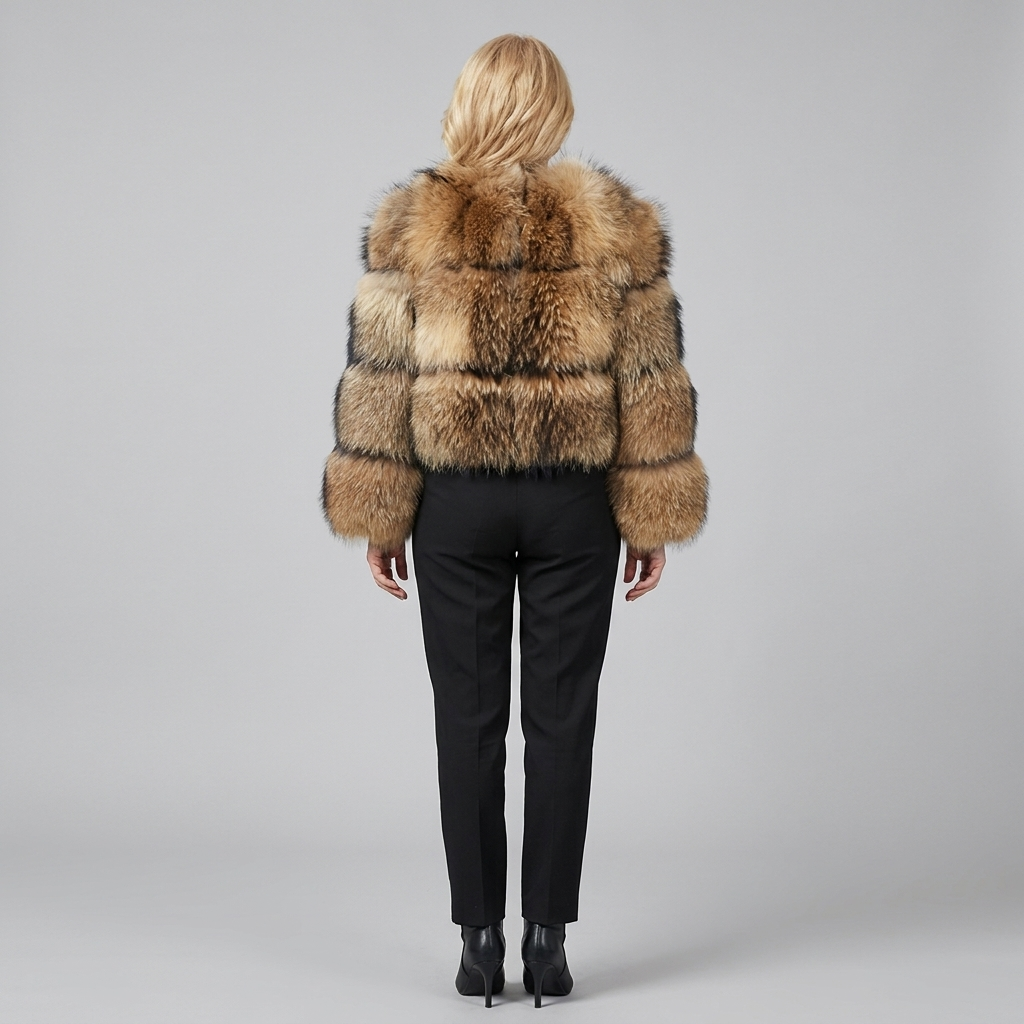 Brown mid-length coat, tailored through the body, view 4