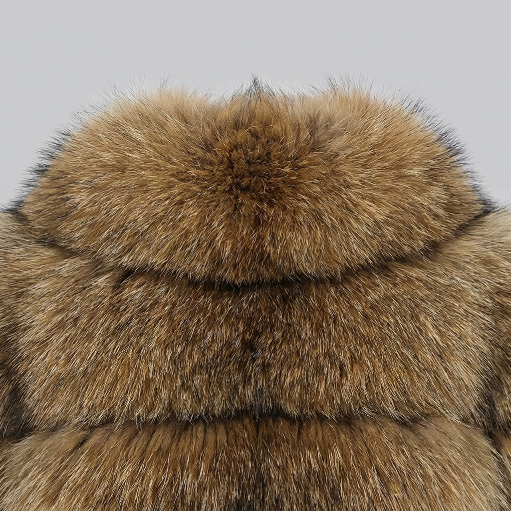 Brown mid-length coat with faux fur trim, view 6
