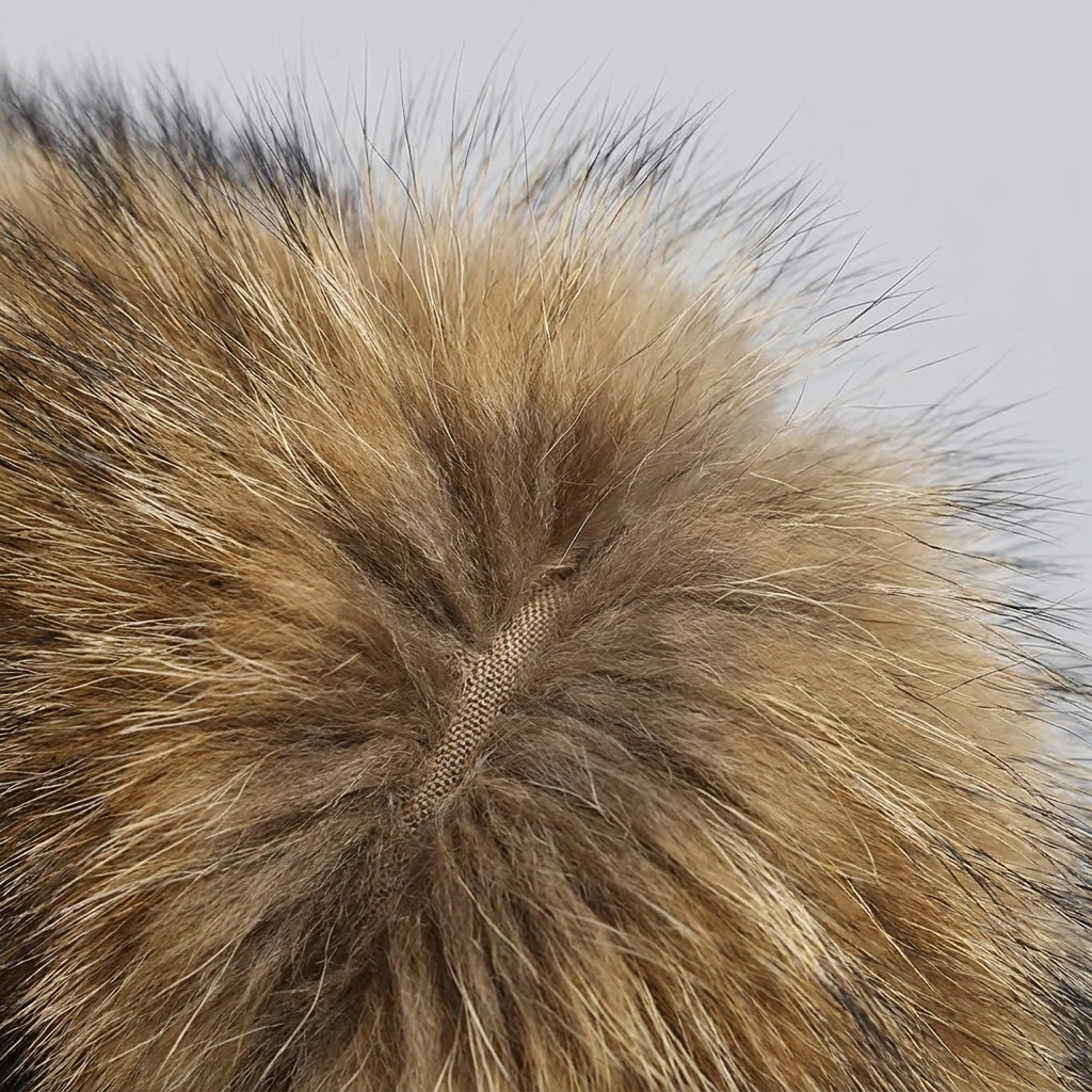 Brown mid-length coat with faux fur trim, view 7