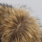 Brown mid-length coat with faux fur trim, view 7