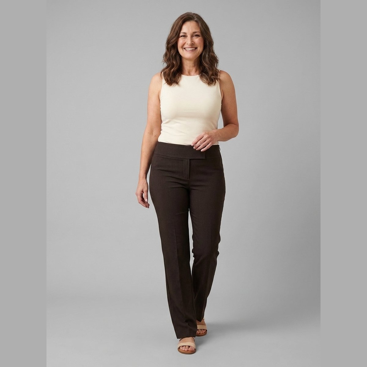 Straight-leg tailored trousers, view 2