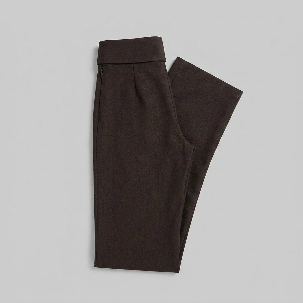 Straight-leg trousers with faux back pockets, view 5