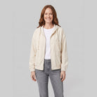 Hooded corduroy jacket with a zip front, view 1