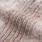 Nerissa speckled knit sweater in oatmeal, close-up of the mohair knit with multicoloured confetti flecks