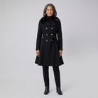 Wool coat with a fur collar and sherpa lining, view 10