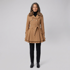 Sherpa lined wool trench coat, view 11