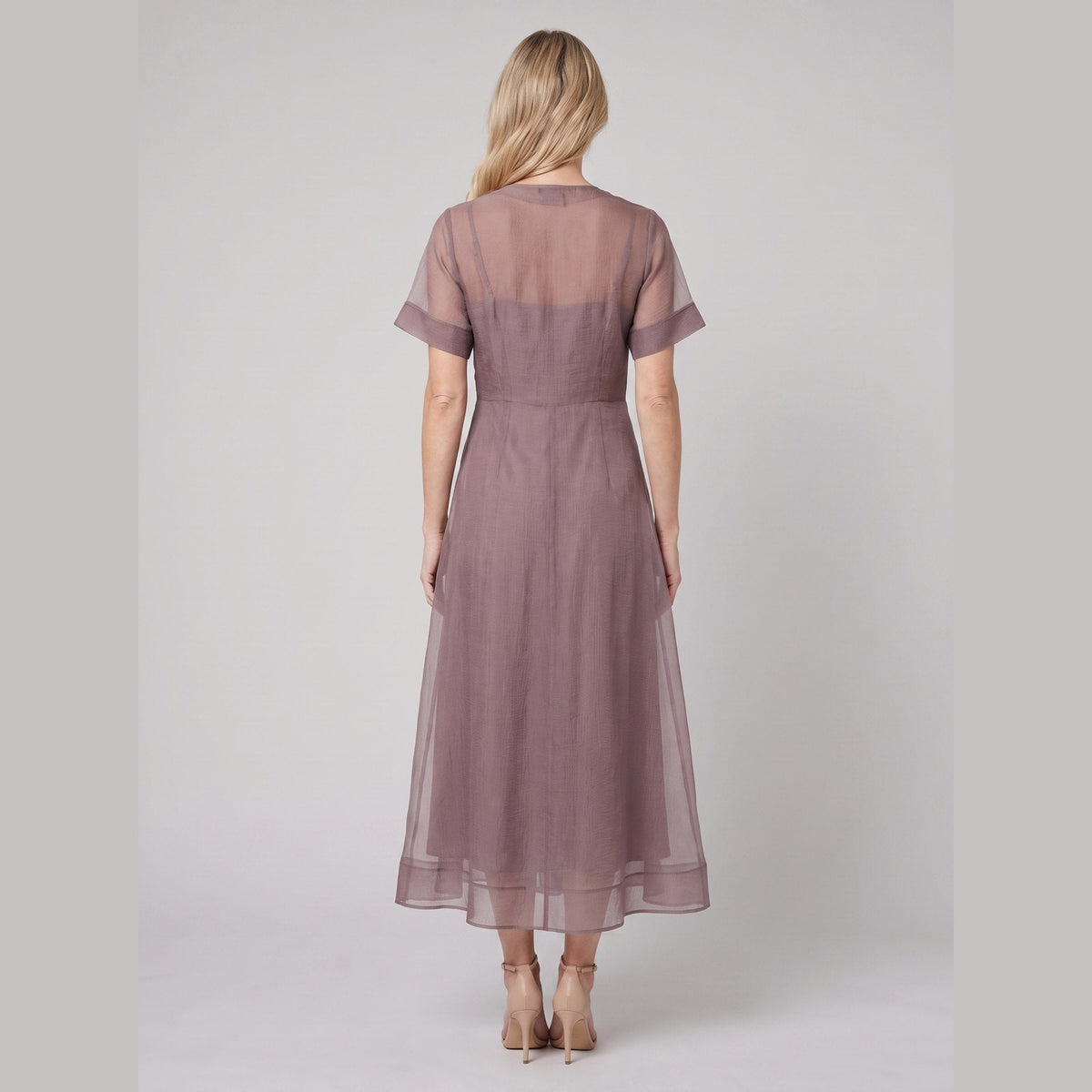A-line organza midi dress, view 4