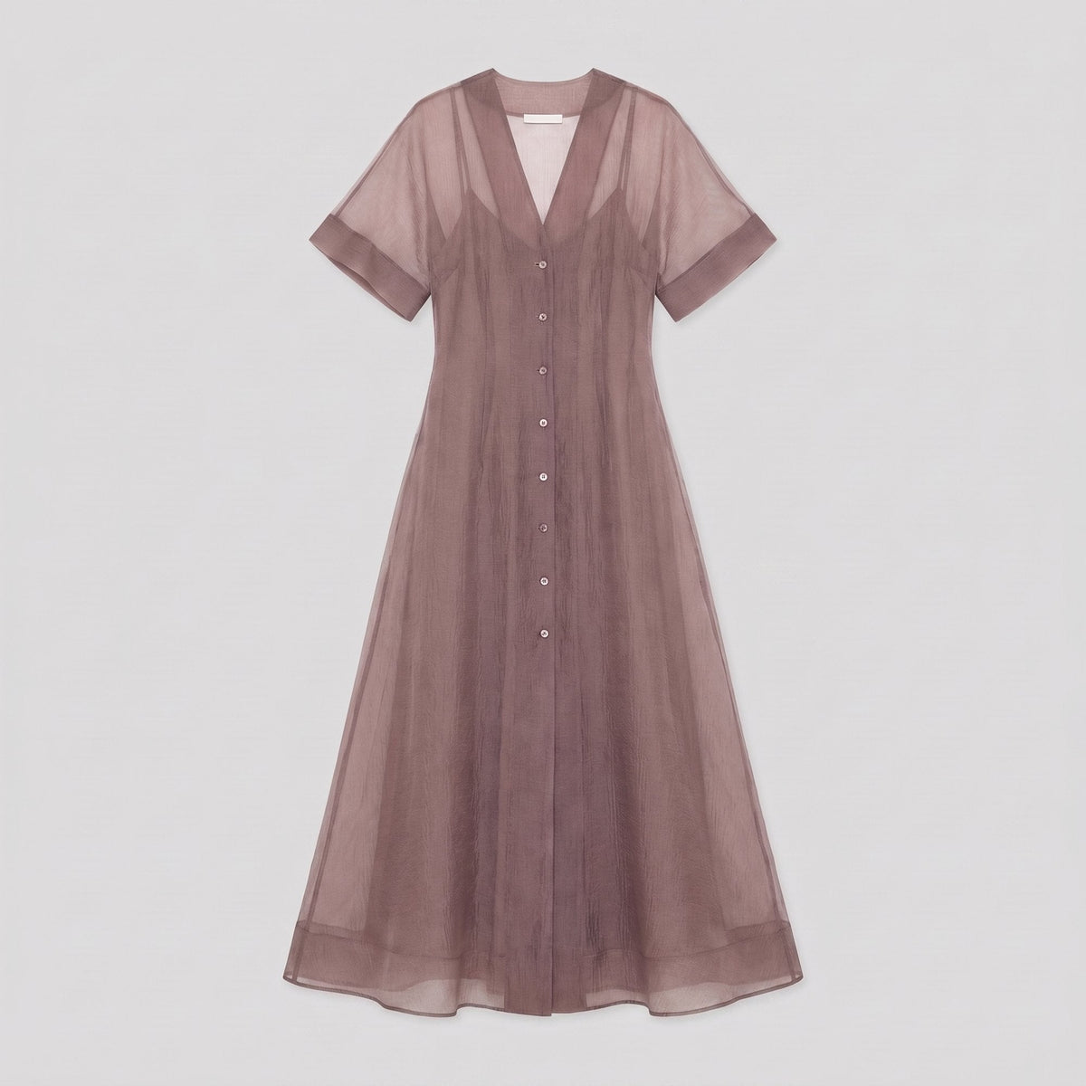 Organza midi dress in mink, view 5