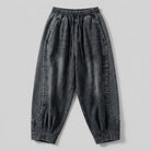 Grey jeans in a cotton blend with a patchwork design, view 3