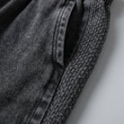 Grey jeans in a cotton blend with a patchwork design, view 5