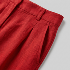 Close-up of the tailored trouser fabric